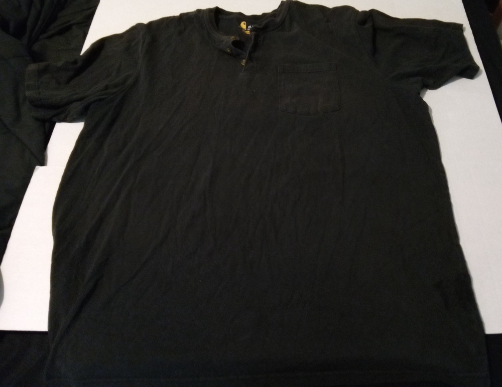 Carhartt Size 2XL Mens Original Fit Three Button Short Sleeve Pocket T-shirt